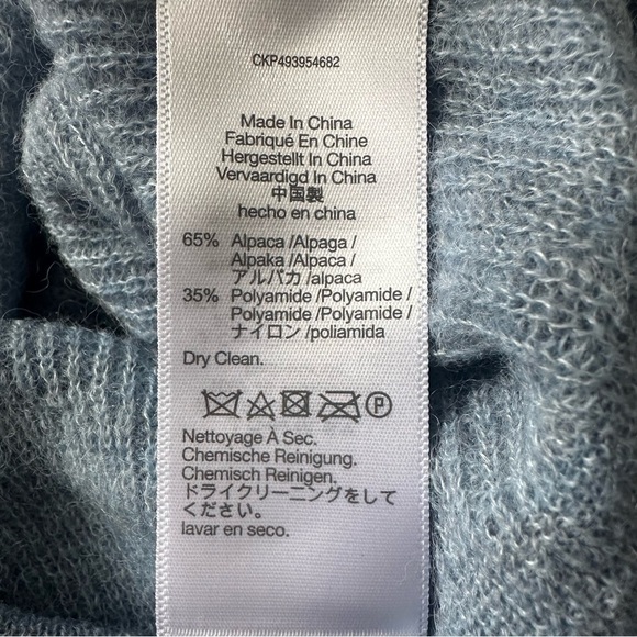 Madewell Sweater Alpaca-Blend Deep V-Neck Long Sleeve Hthr Blue Jeans M - Picture 9 of 12